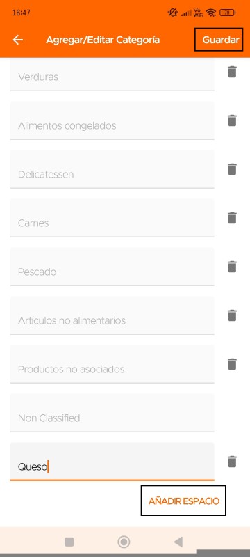 Add/Edit Category screen